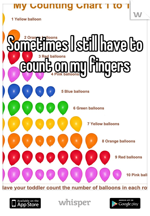 Sometimes I still have to count on my fingers