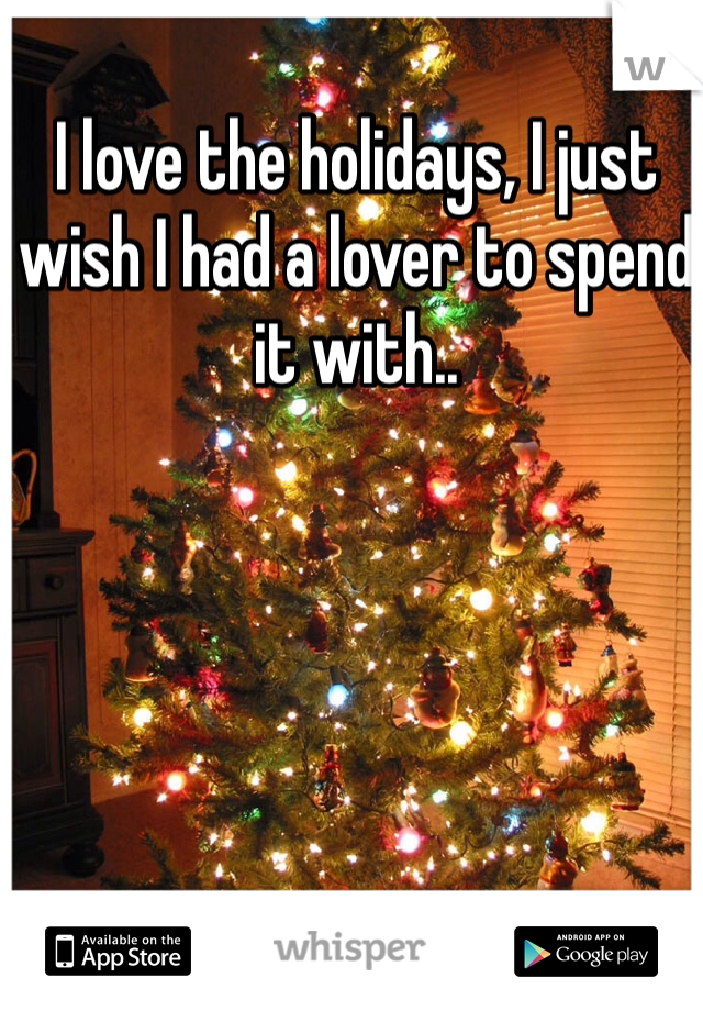 I love the holidays, I just wish I had a lover to spend it with..