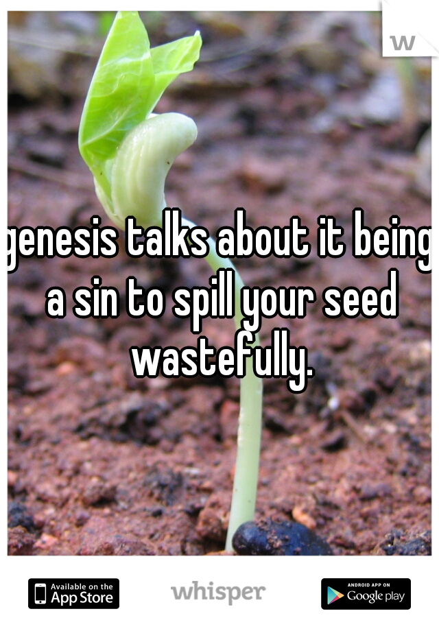 genesis talks about it being a sin to spill your seed wastefully.