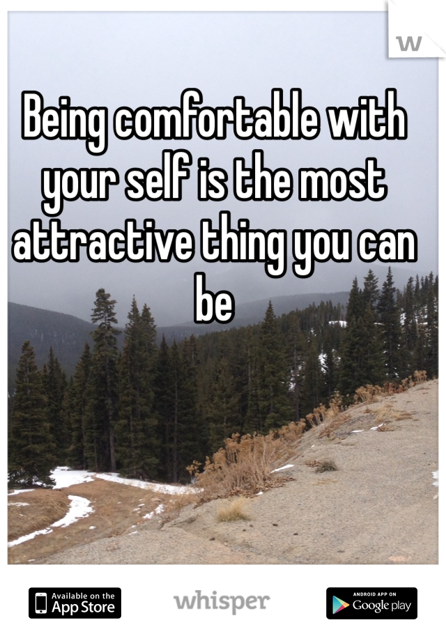 Being comfortable with your self is the most attractive thing you can be