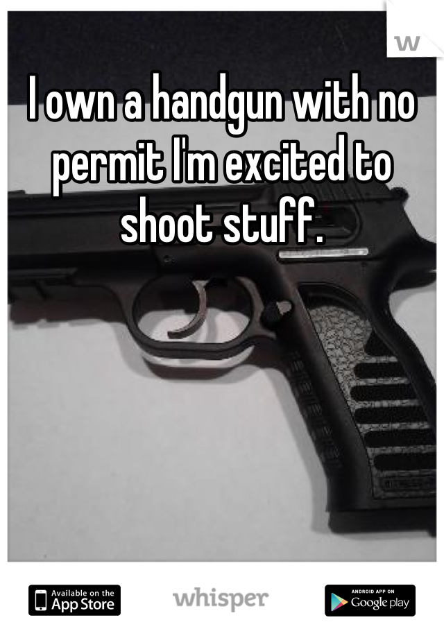 I own a handgun with no permit I'm excited to shoot stuff.