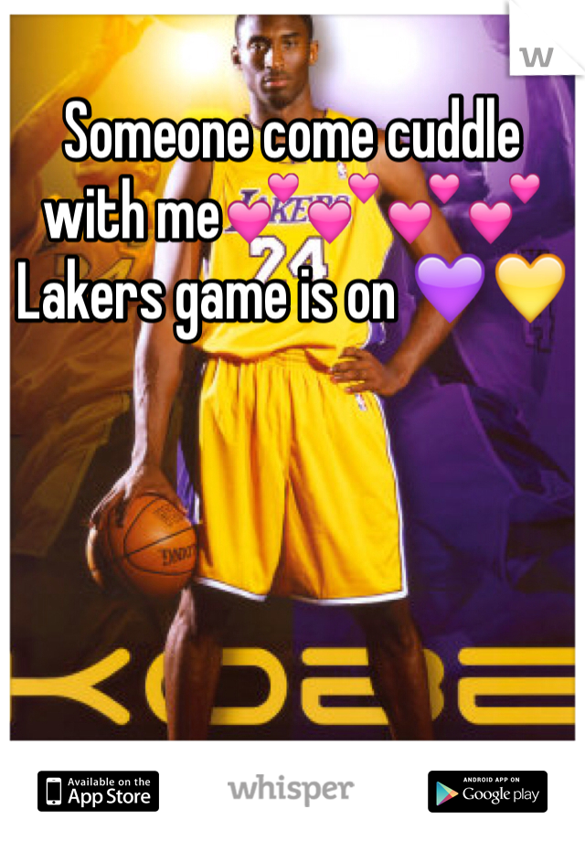 Someone come cuddle with me💕💕💕💕 Lakers game is on 💜💛