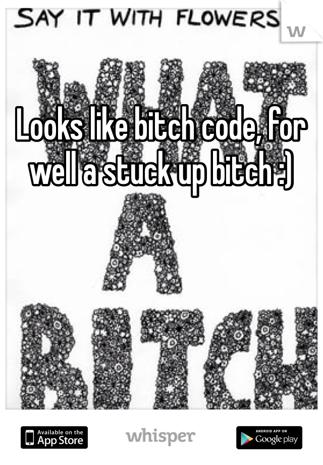 Looks like bitch code, for well a stuck up bitch :) 