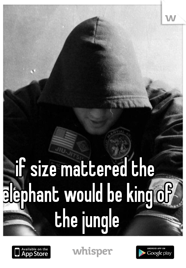if size mattered the elephant would be king of the jungle