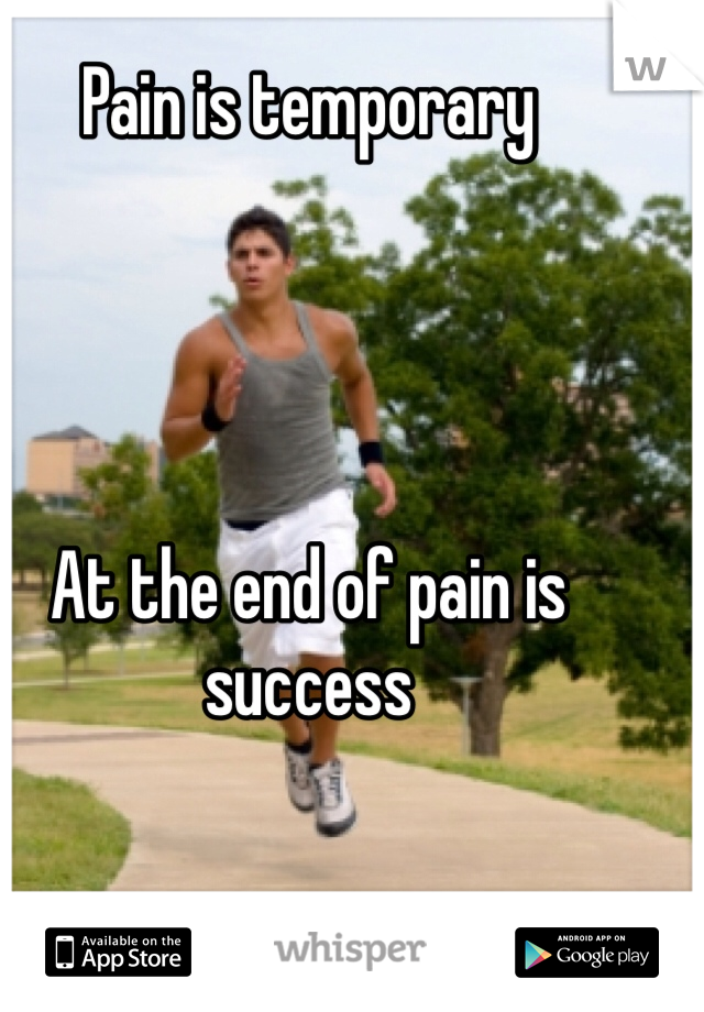 Pain is temporary




At the end of pain is success  