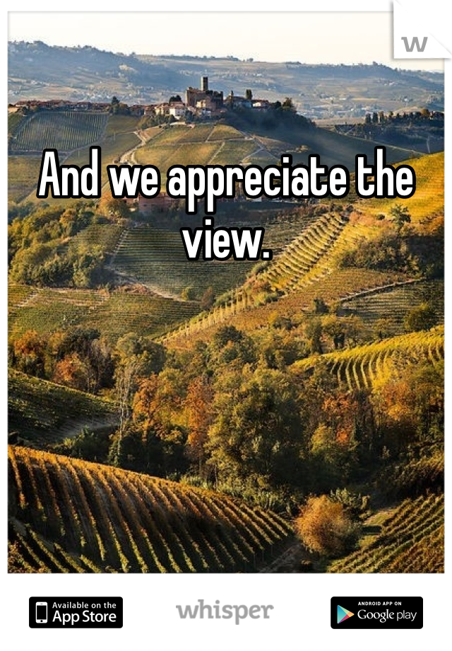 And we appreciate the view. 