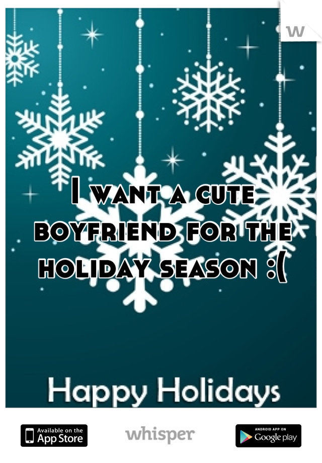 I want a cute boyfriend for the holiday season :(