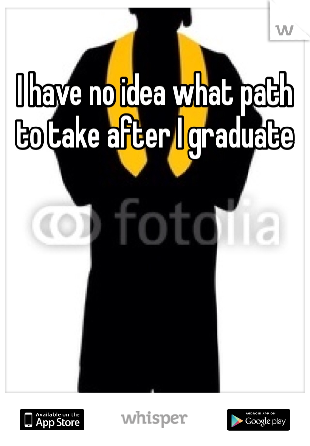 I have no idea what path to take after I graduate