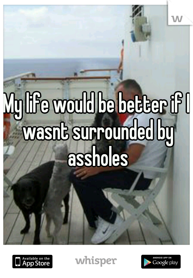 My life would be better if I wasnt surrounded by assholes