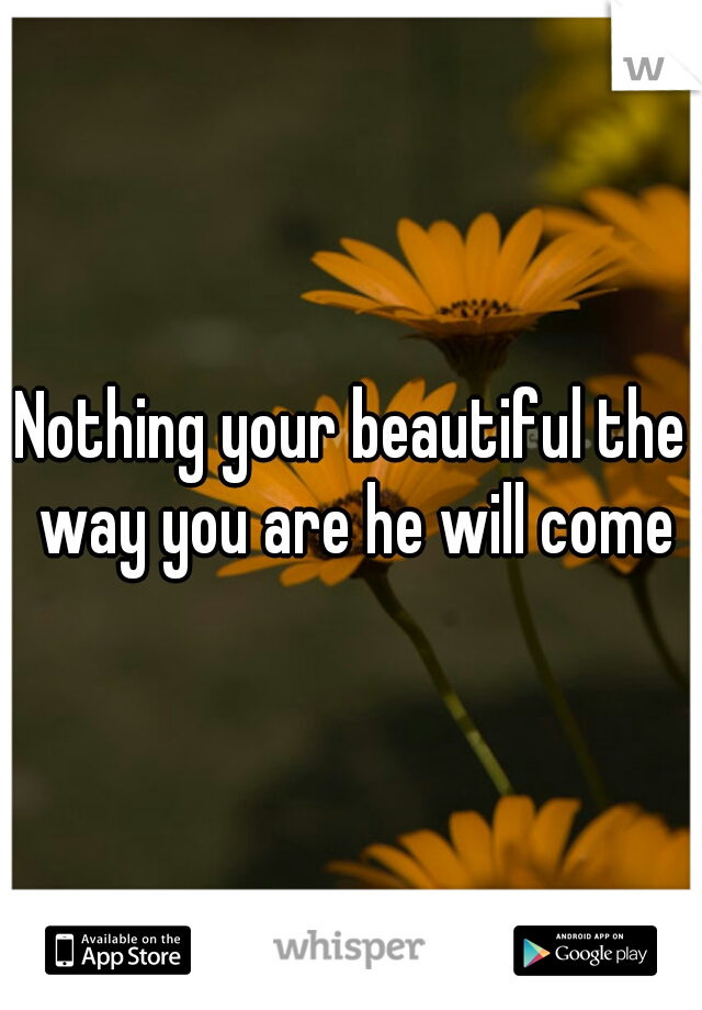 Nothing your beautiful the way you are he will come