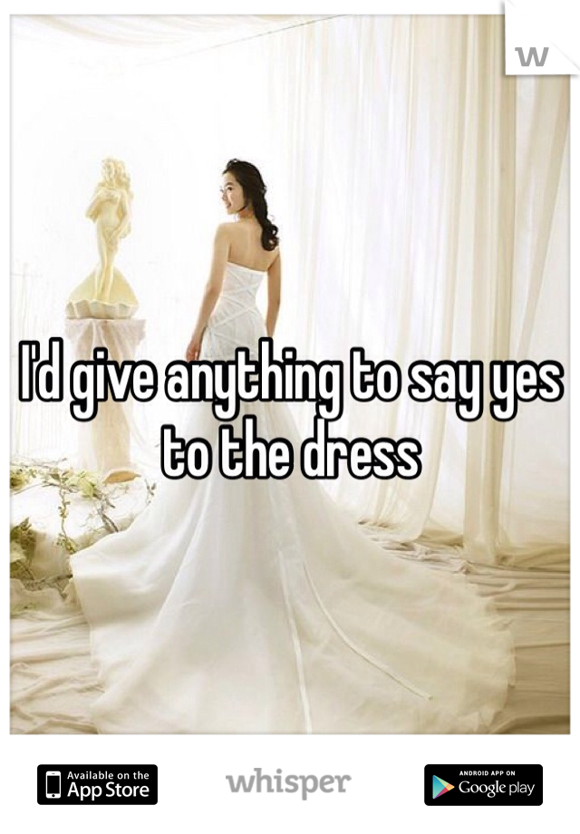 I'd give anything to say yes to the dress