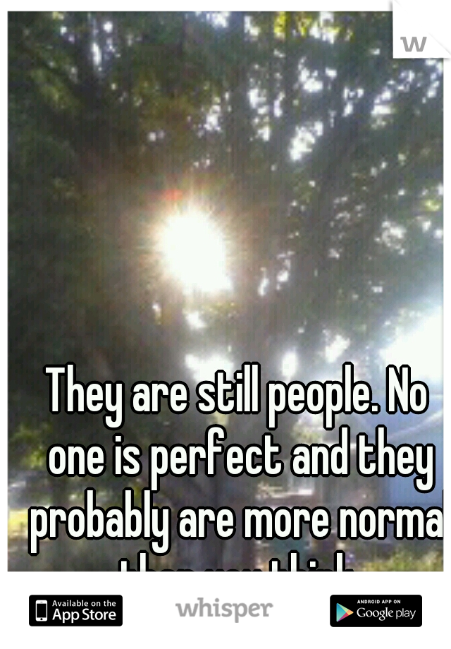 They are still people. No one is perfect and they probably are more normal than you think.