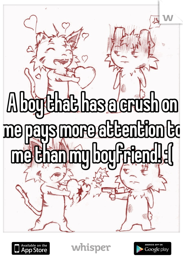 A boy that has a crush on me pays more attention to me than my boyfriend! :(