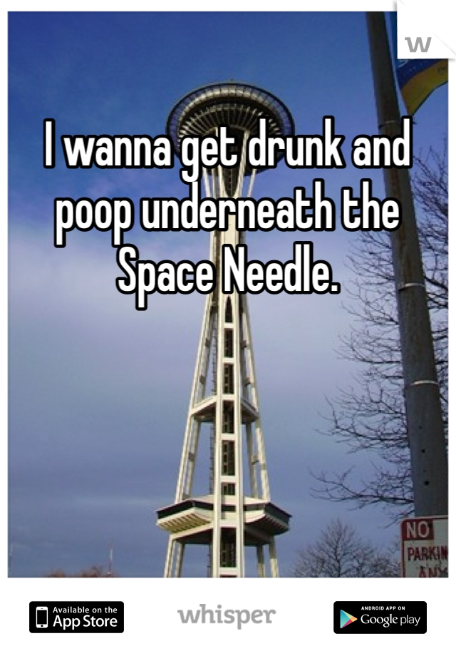 I wanna get drunk and poop underneath the Space Needle. 