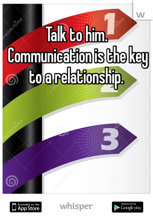 Talk to him.
 Communication is the key to a relationship. 