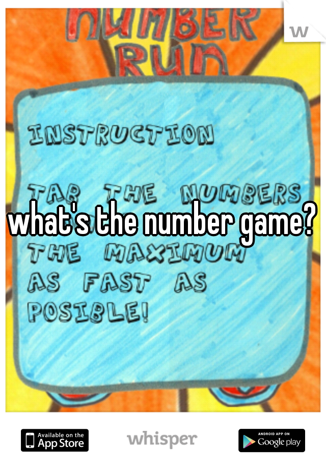 what's the number game?