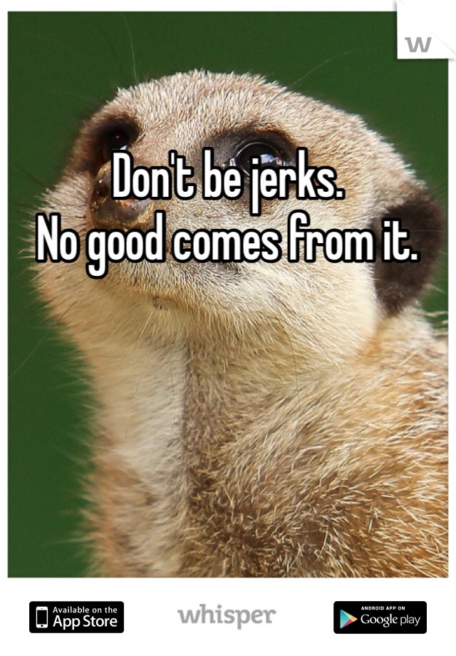 Don't be jerks. 
No good comes from it. 