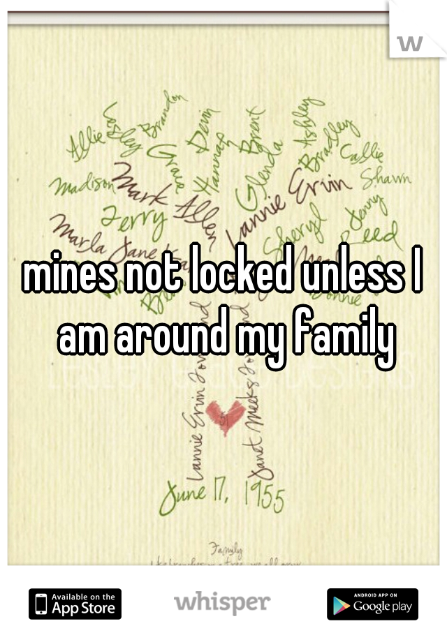 mines not locked unless I am around my family
