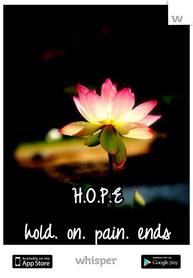H.O.P.E
hold. on. pain. ends