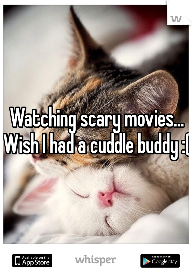 Watching scary movies... Wish I had a cuddle buddy :(