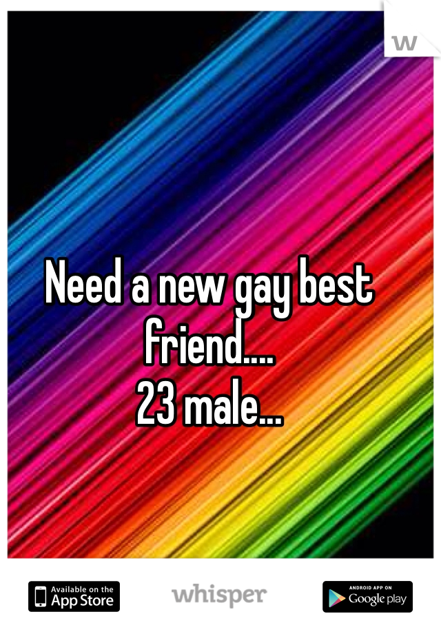 Need a new gay best friend.... 
23 male... 