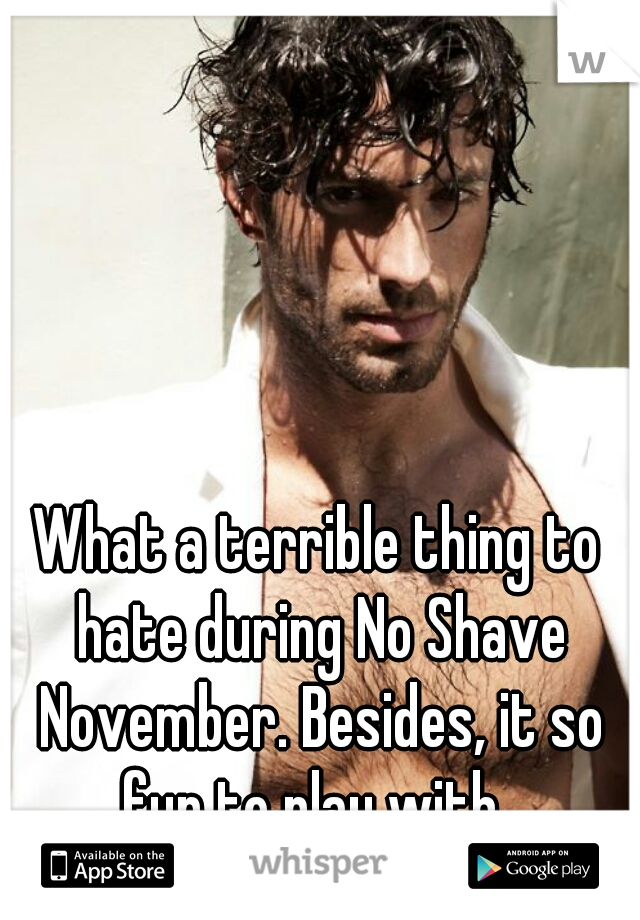 What a terrible thing to hate during No Shave November. Besides, it so fun to play with. 