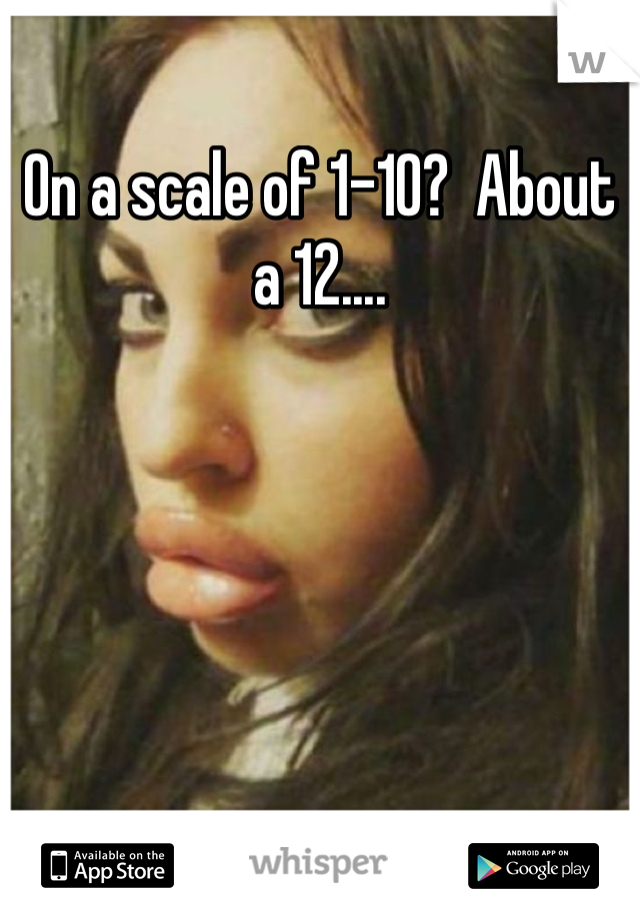 On a scale of 1-10?  About a 12....