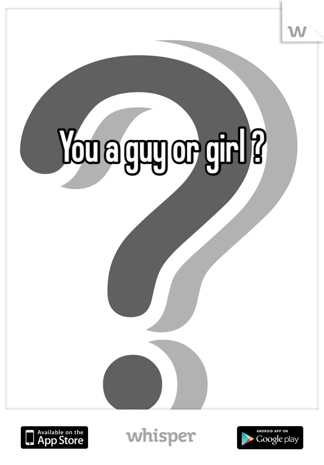 You a guy or girl ?