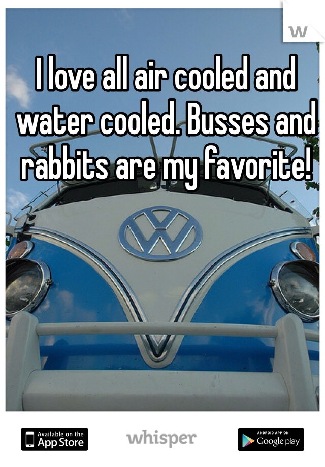 I love all air cooled and water cooled. Busses and rabbits are my favorite!