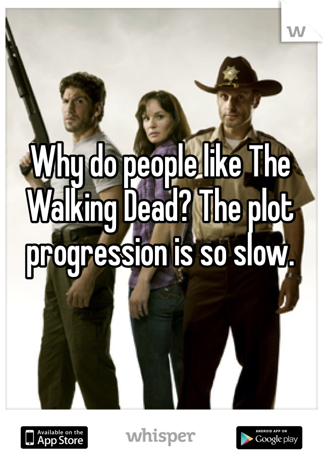 Why do people like The Walking Dead? The plot progression is so slow.