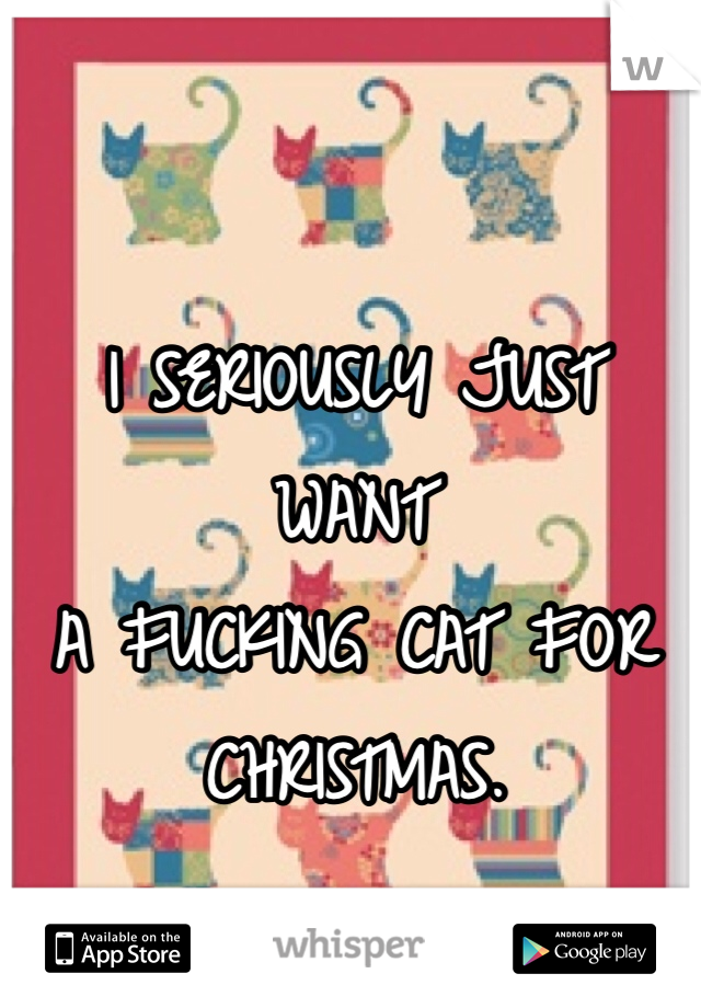 I SERIOUSLY JUST WANT 
A FUCKING CAT FOR CHRISTMAS. 