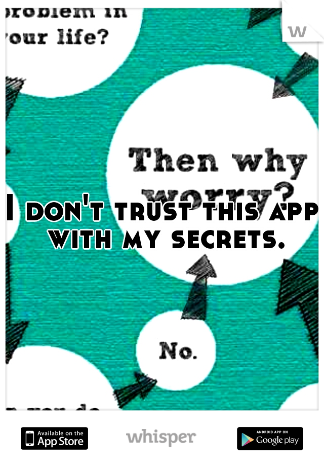 I don't trust this app with my secrets.