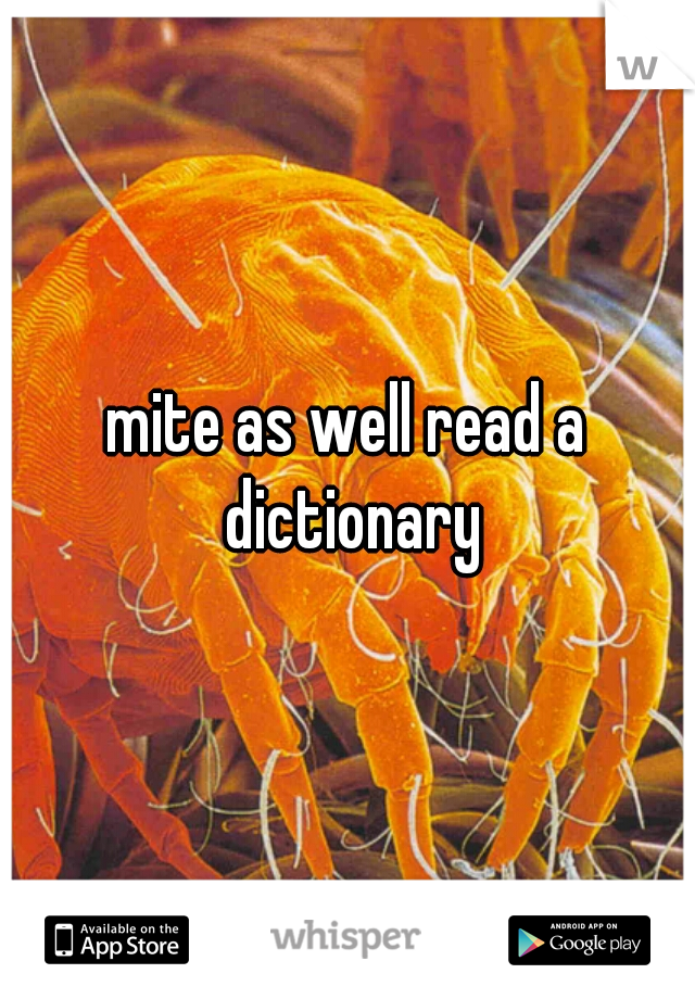 mite as well read a dictionary