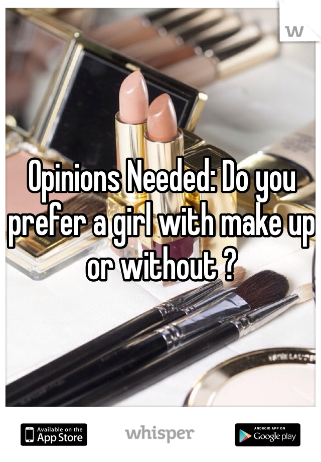 Opinions Needed: Do you prefer a girl with make up or without ?