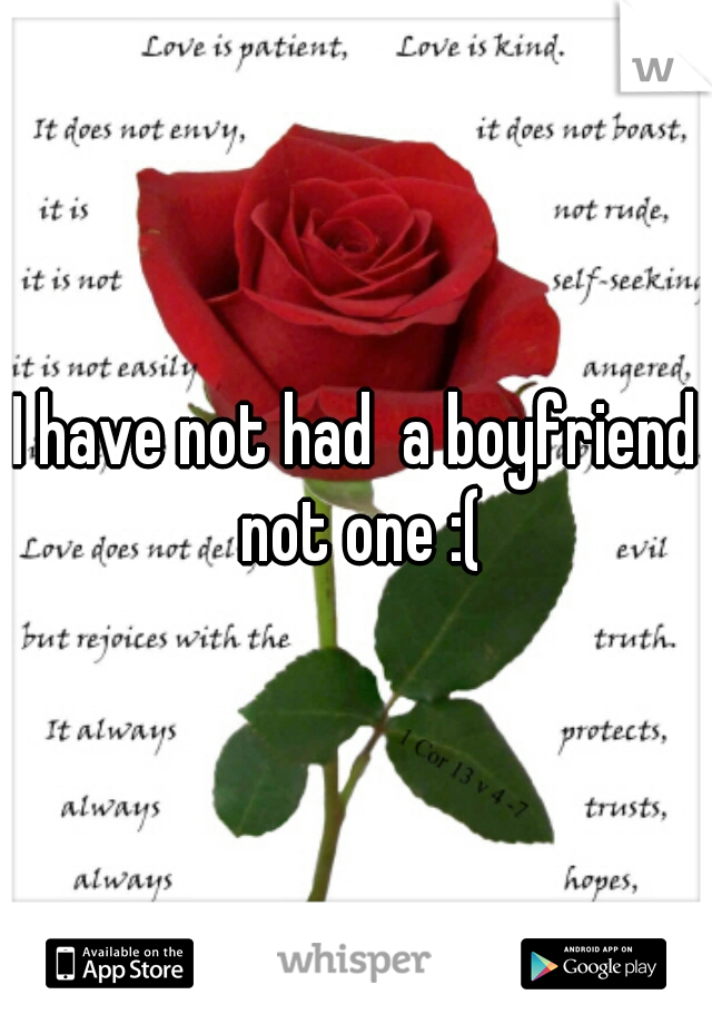 I have not had  a boyfriend not one :(