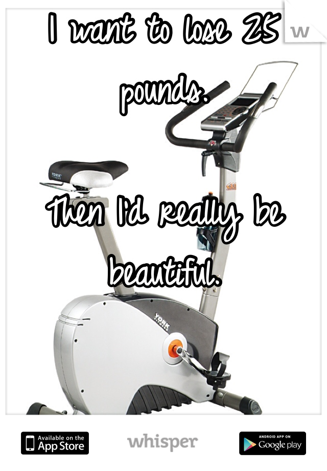 I want to lose 25 pounds. 

Then I'd really be beautiful.