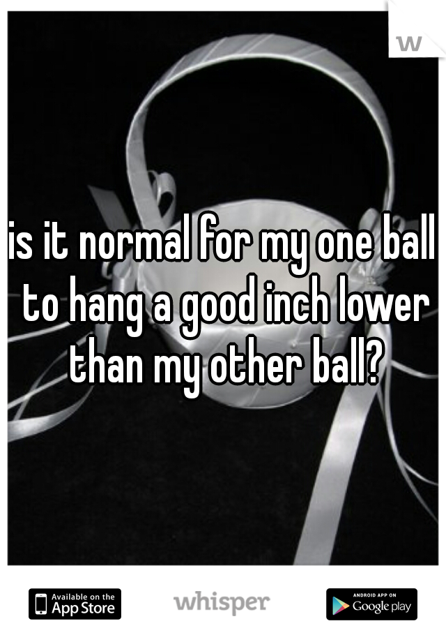 is it normal for my one ball to hang a good inch lower than my other ball?