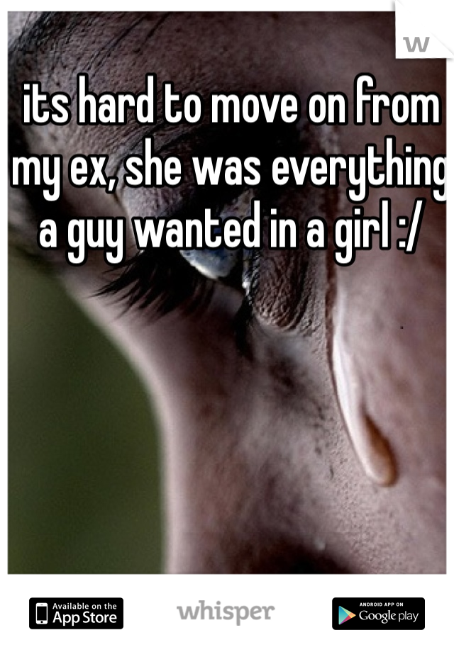 its hard to move on from my ex, she was everything a guy wanted in a girl :/
