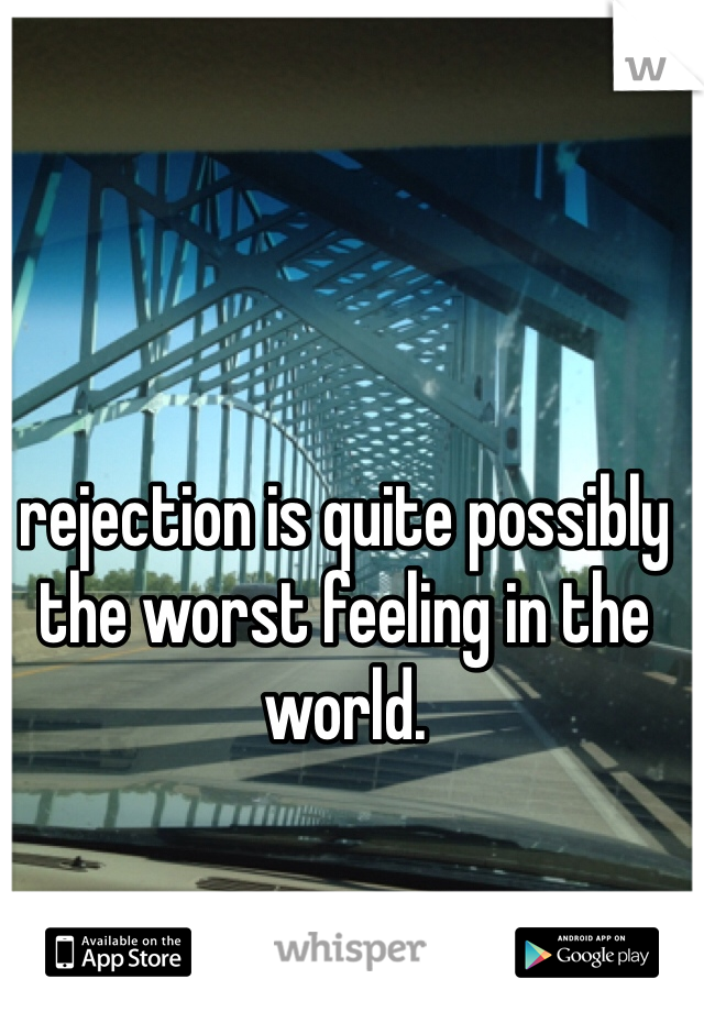 rejection is quite possibly the worst feeling in the world.