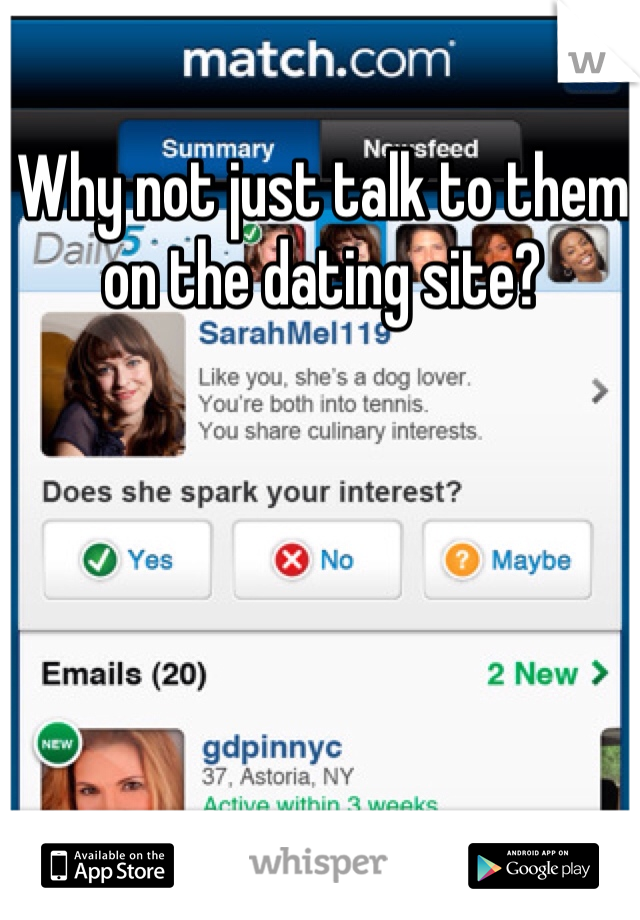 Why not just talk to them on the dating site?
