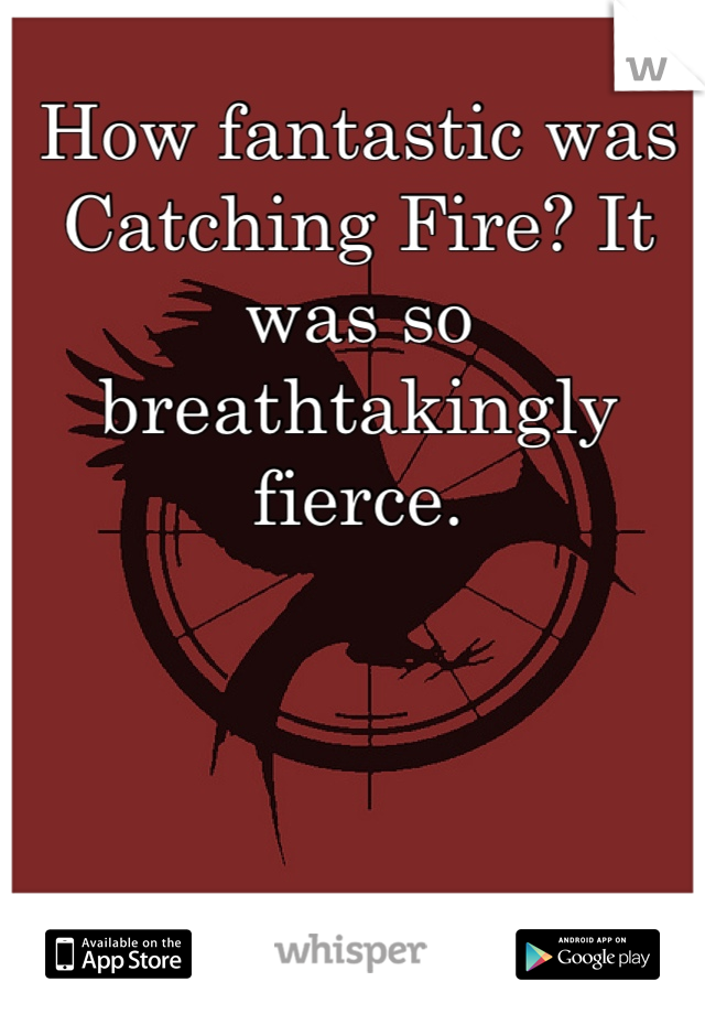 How fantastic was Catching Fire? It was so breathtakingly fierce.