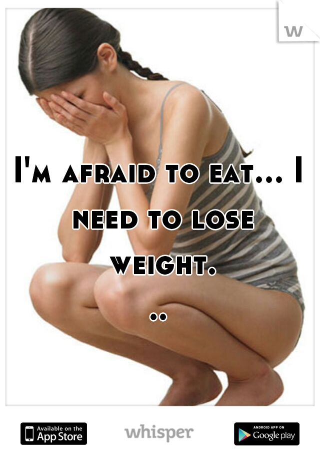 I'm afraid to eat... I need to lose weight...