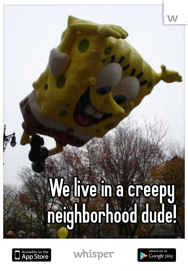 We live in a creepy neighborhood dude! 