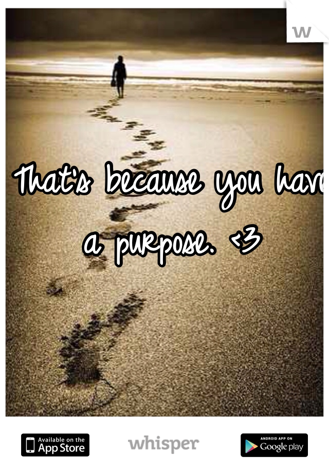 That's because you have a purpose. <3