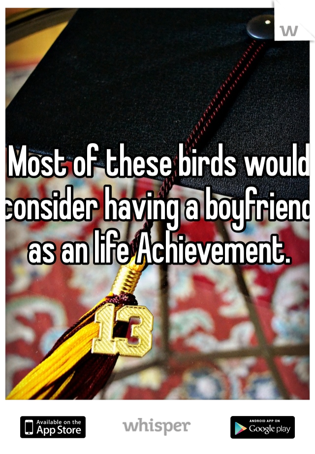 Most of these birds would consider having a boyfriend as an life Achievement. 