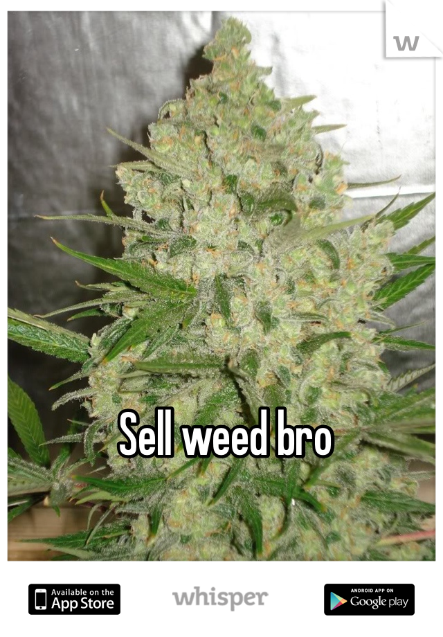 Sell weed bro 