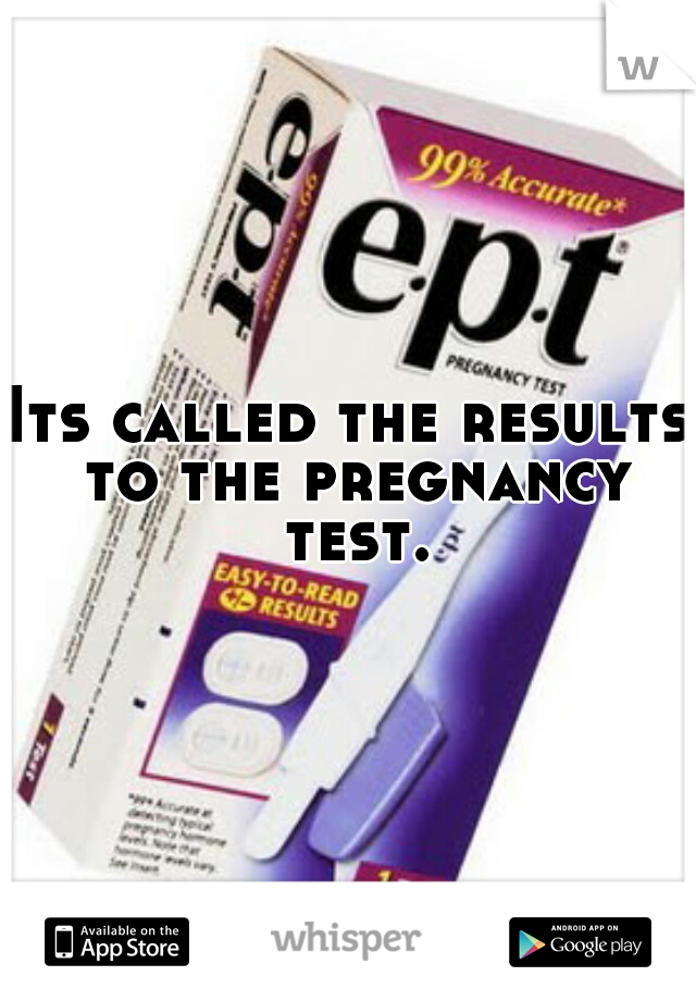 Its called the results to the pregnancy test.