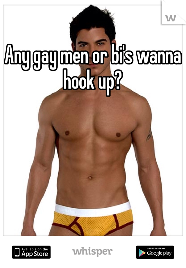 Any gay men or bi's wanna hook up?