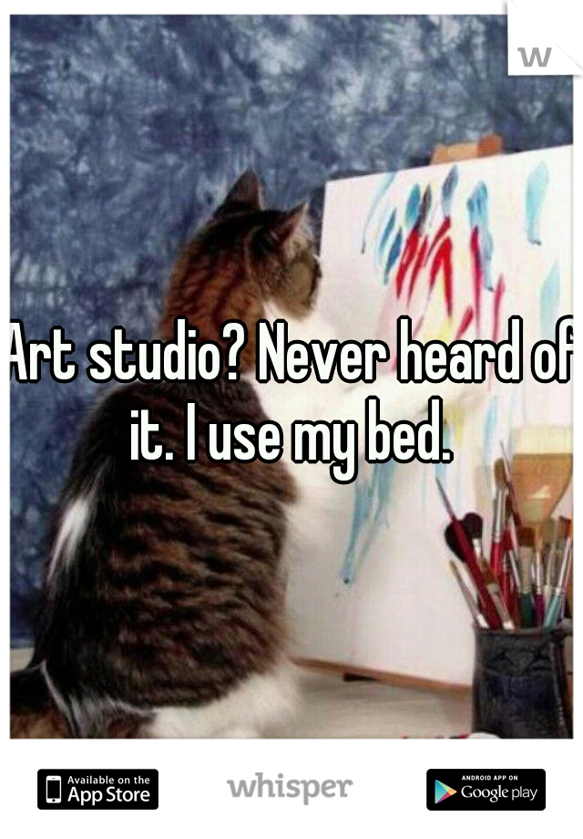 Art studio? Never heard of it. I use my bed. 