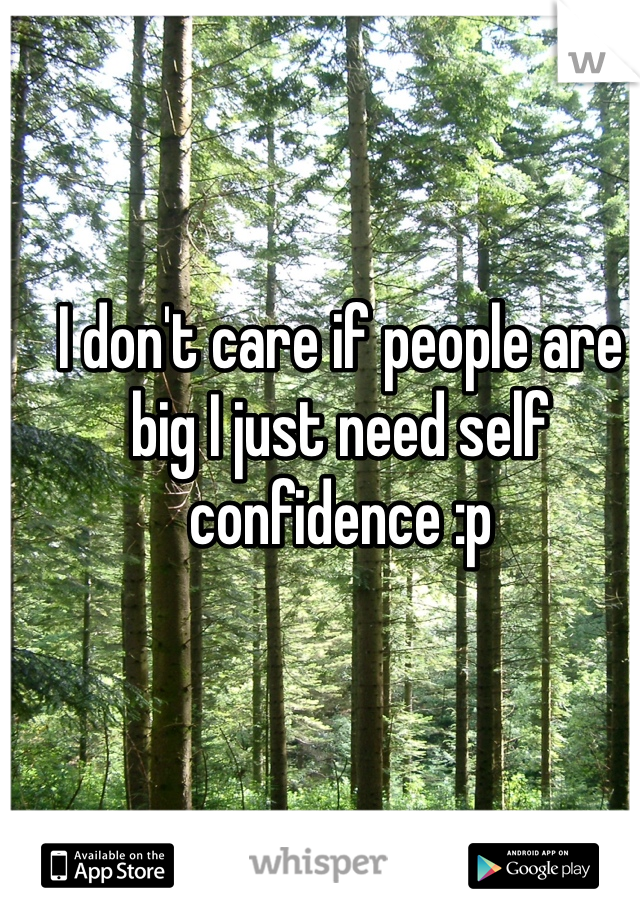 I don't care if people are big I just need self confidence :p